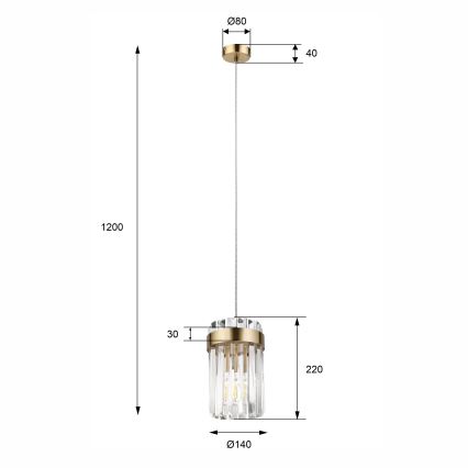 Lustr na lanku LUXARY 1xE27/15W/230V zlatá