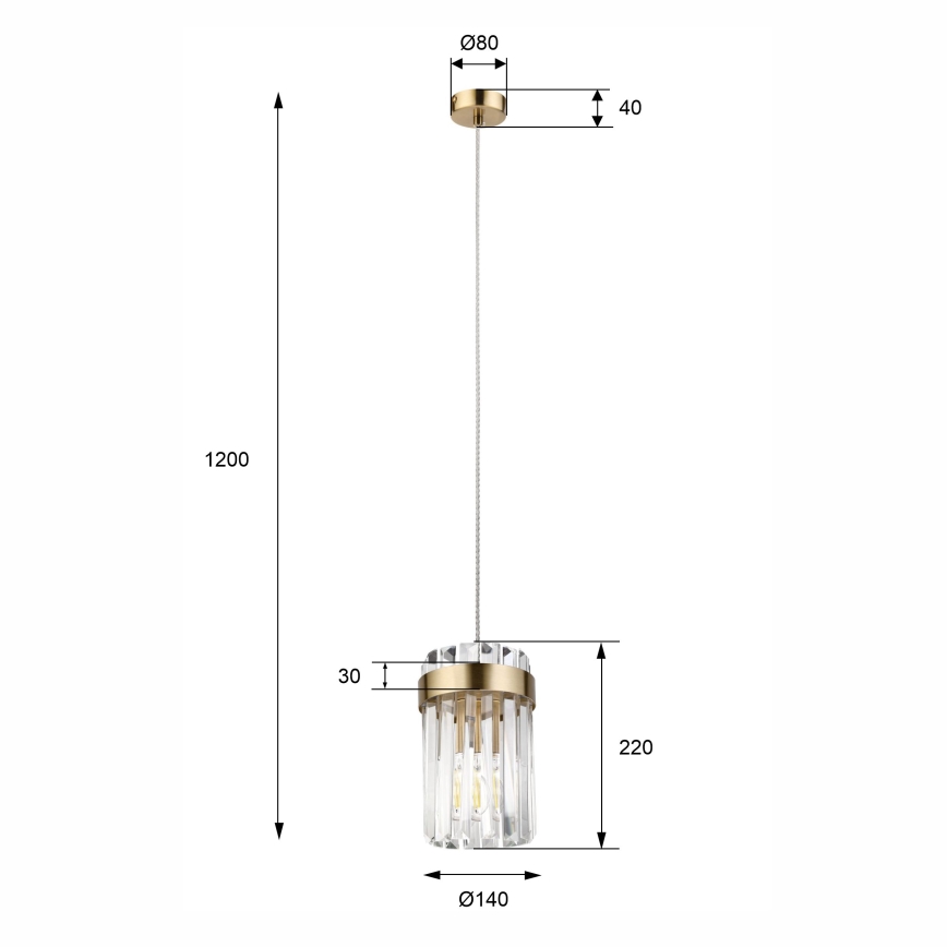 Lustr na lanku LUXARY 1xE27/15W/230V zlatá