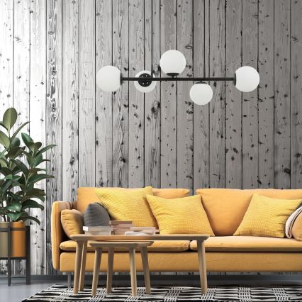 Lustr na lanku MADDIE 5xE14/5W/230V černá
