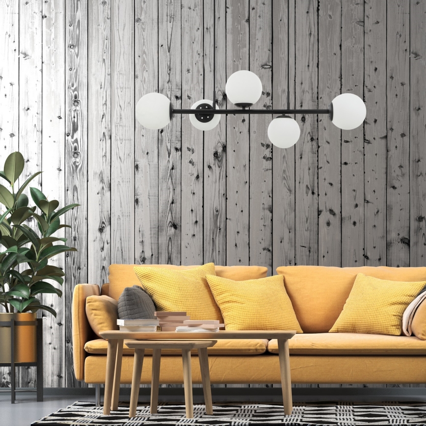 Lustr na lanku MADDIE 5xE14/5W/230V černá