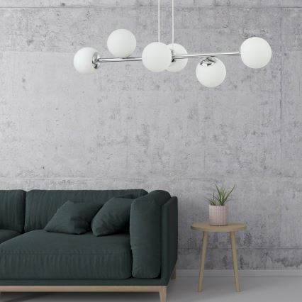 Lustr na lanku MADDIE 5xE14/5W/230V lesklý chrom