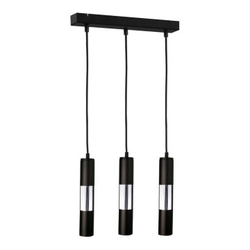 Lustr na lanku MAGNUMA 3xGU10/50W/230V černá/lesklý chrom