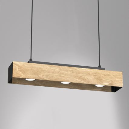 Lustr na lanku MAISON 3xGU10/8W/230V hnědá/dub