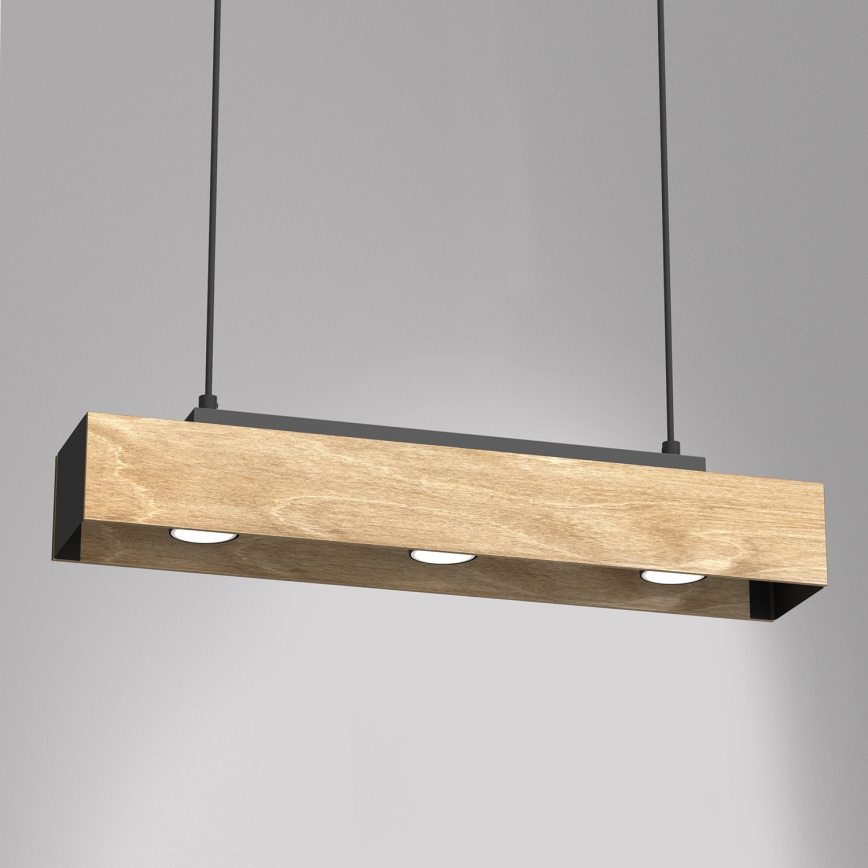 Lustr na lanku MAISON 3xGU10/8W/230V hnědá/dub