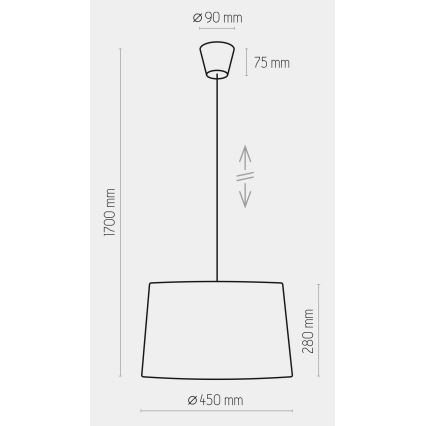 Lustr na lanku MAJA 1xE27/25W/230V bílá