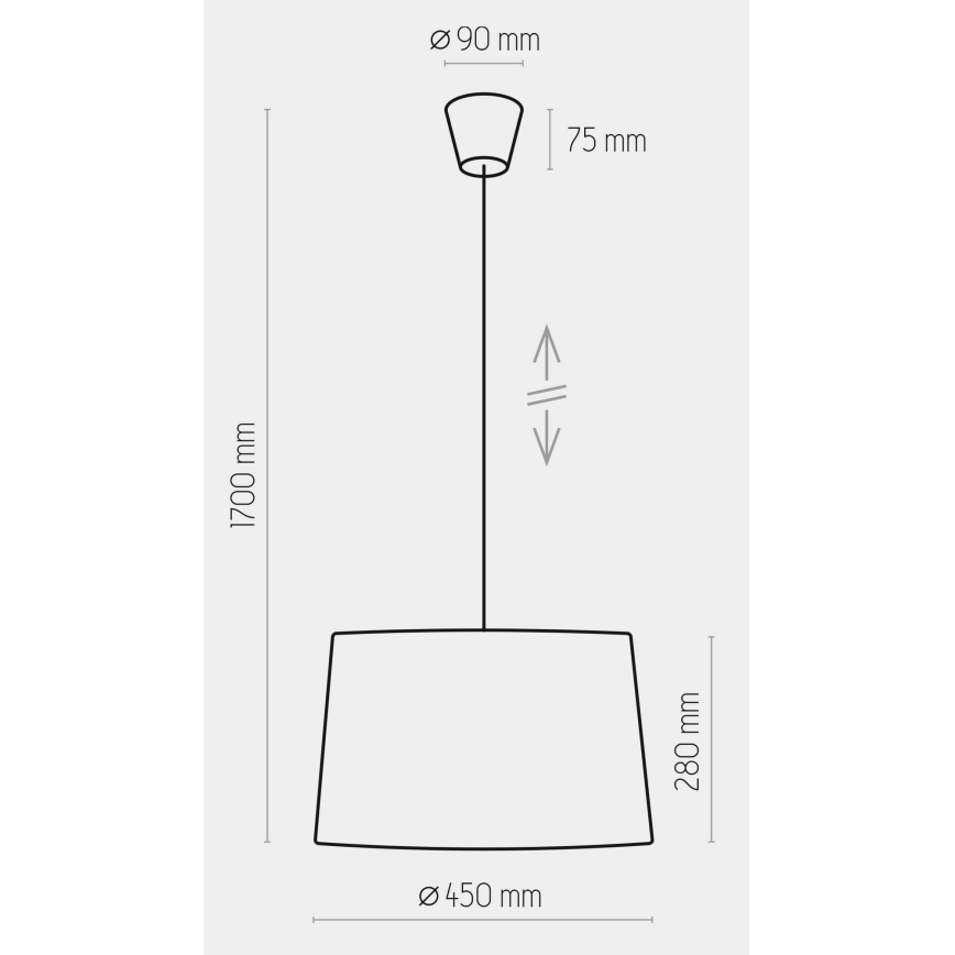Lustr na lanku MAJA 1xE27/25W/230V černá