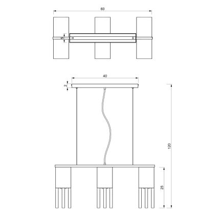 Lustr na lanku MALM 3xE27/60W/230V buk