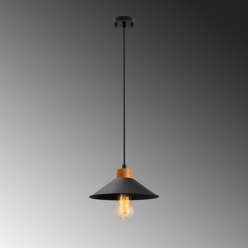 Lustr na lanku MANAVGAT 1xE27/40W/230V černá/hnědá