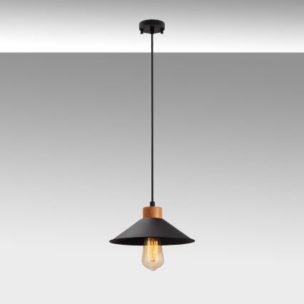 Lustr na lanku MANAVGAT 1xE27/40W/230V černá/hnědá
