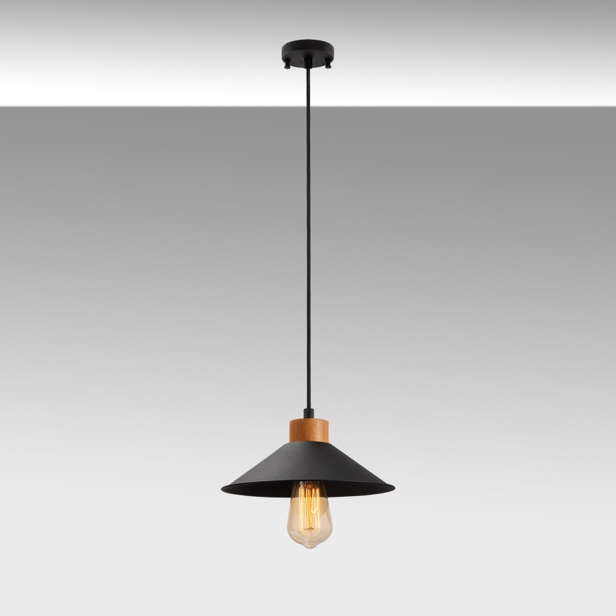 Lustr na lanku MANAVGAT 1xE27/40W/230V černá/hnědá