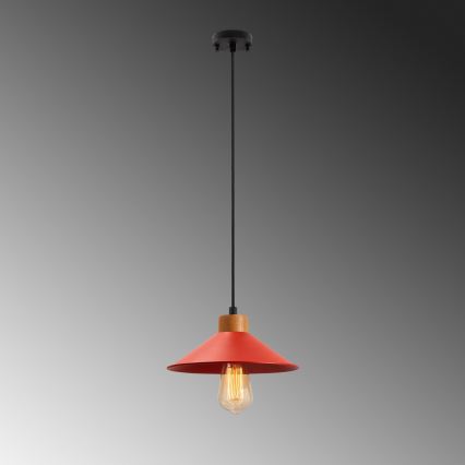 Lustr na lanku MANAVGAT 1xE27/40W/230V červená/hnědá
