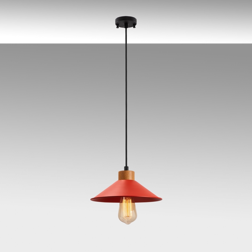 Lustr na lanku MANAVGAT 1xE27/40W/230V červená/hnědá