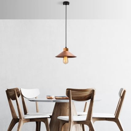 Lustr na lanku MANAVGAT 1xE27/40W/230V měděná/hnědá