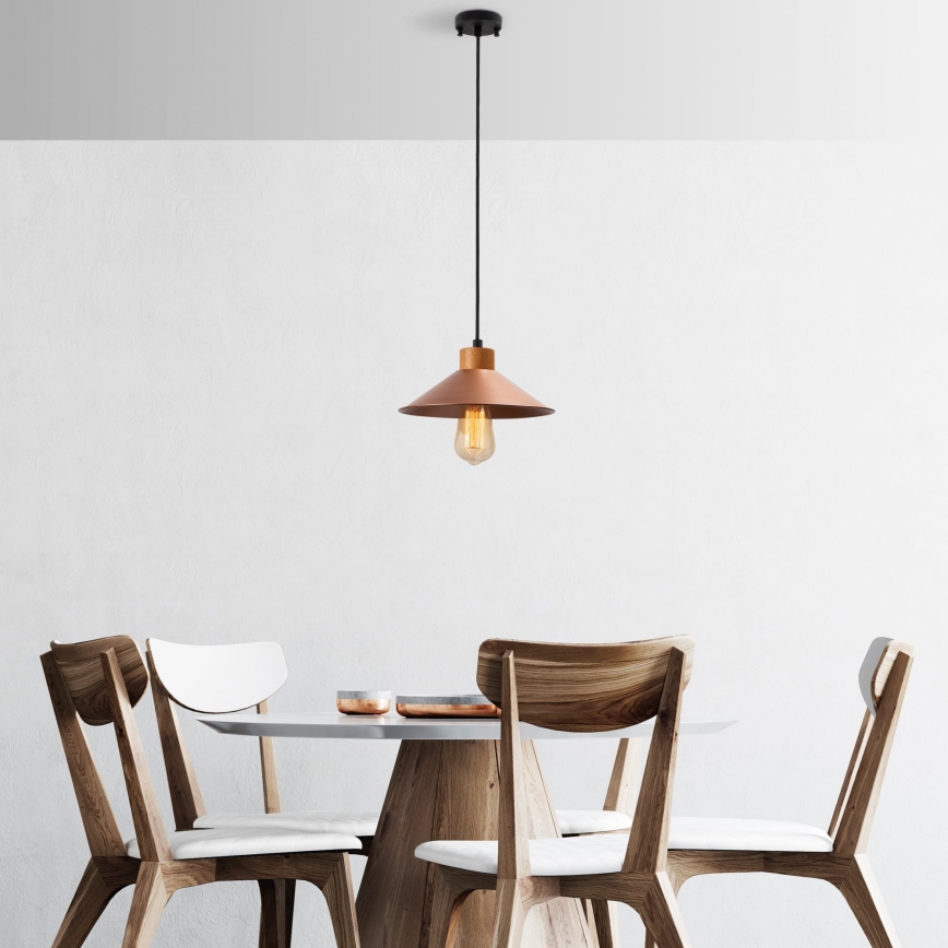 Lustr na lanku MANAVGAT 1xE27/40W/230V měděná/hnědá