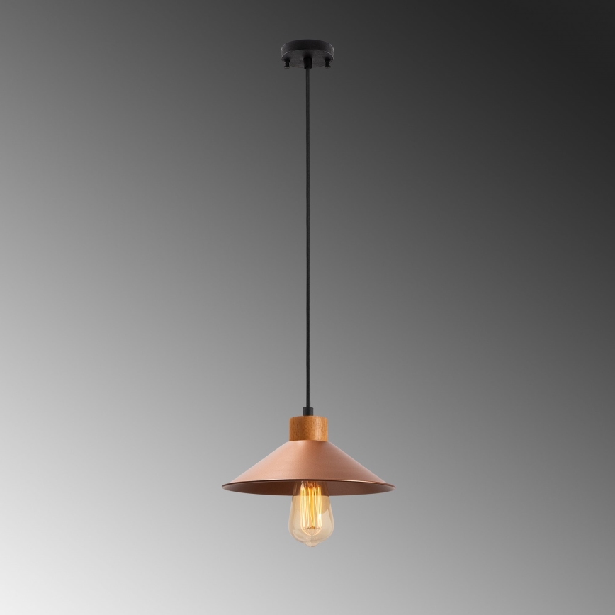 Lustr na lanku MANAVGAT 1xE27/40W/230V měděná/hnědá