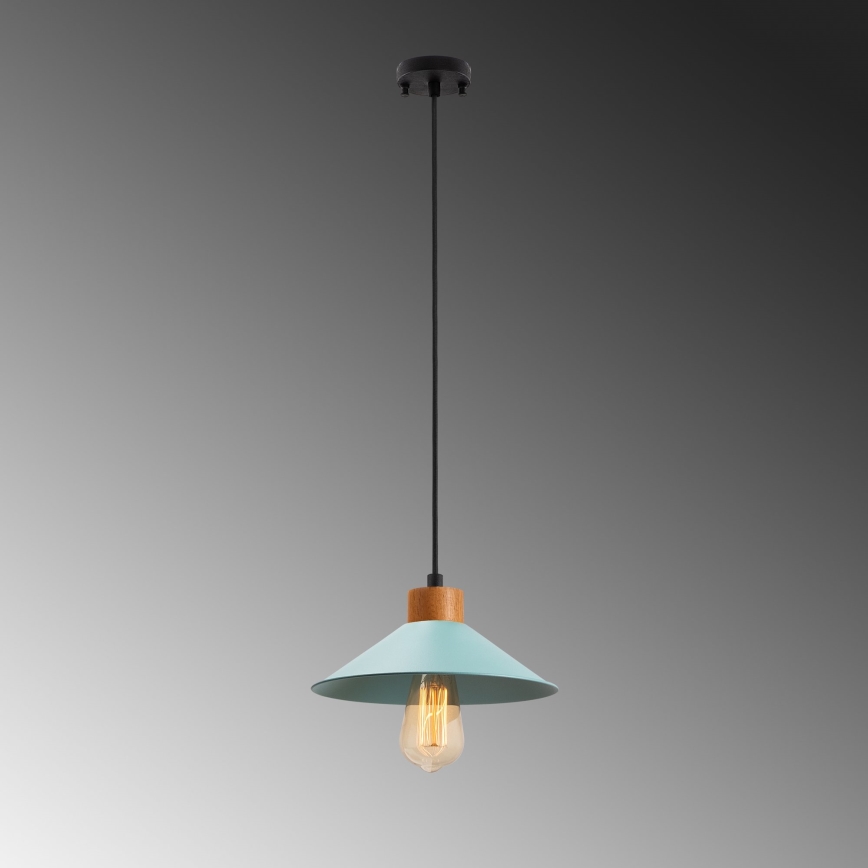 Lustr na lanku MANAVGAT 1xE27/40W/230V modrá/hnědá