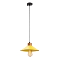 Lustr na lanku MANAVGAT 1xE27/40W/230V žlutá/hnědá