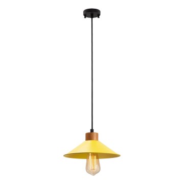 Lustr na lanku MANAVGAT 1xE27/40W/230V žlutá/hnědá