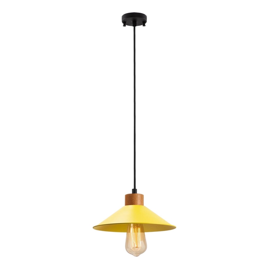 Lustr na lanku MANAVGAT 1xE27/40W/230V žlutá/hnědá