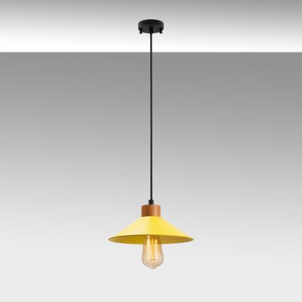 Lustr na lanku MANAVGAT 1xE27/40W/230V žlutá/hnědá