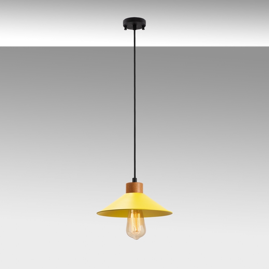 Lustr na lanku MANAVGAT 1xE27/40W/230V žlutá/hnědá