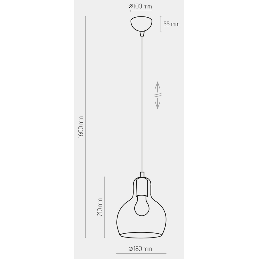 Lustr na lanku MANGO 1xE27/60W/230V modrá