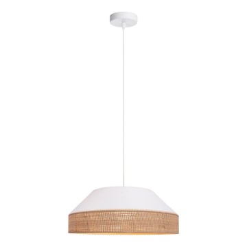 Lustr na lanku MANISO 1xE27/60W/230V pr. 45 cm bílá/béžová