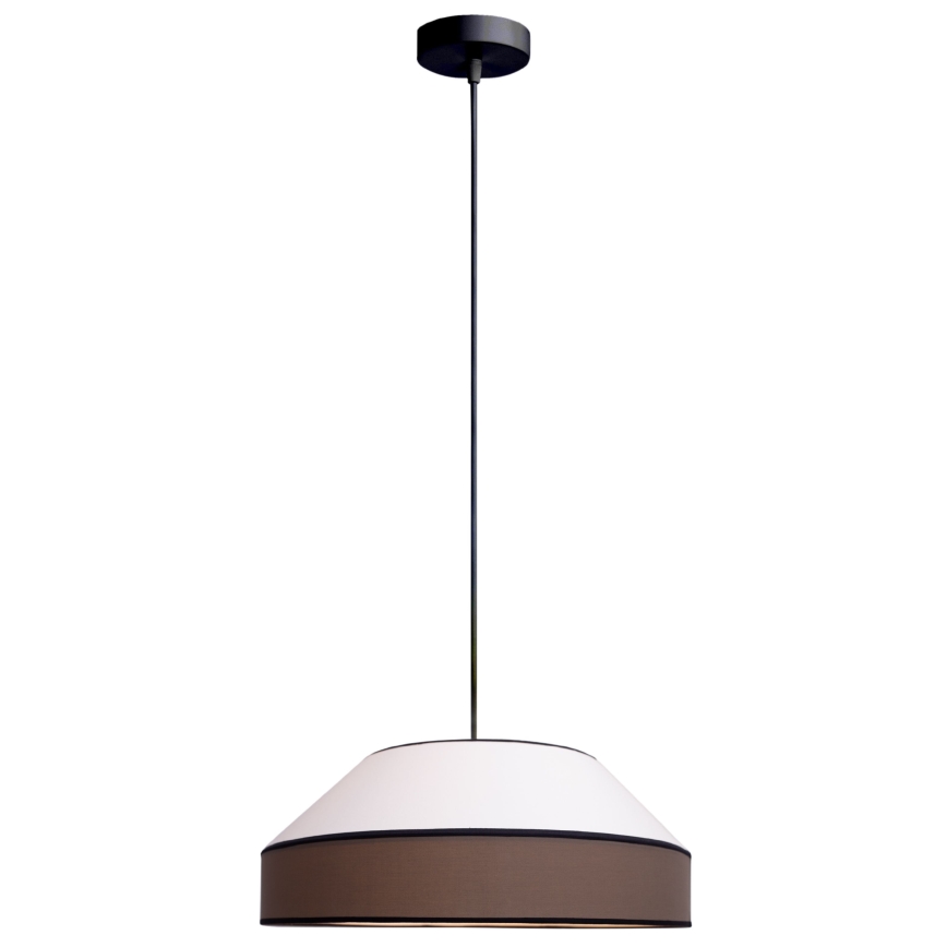 Lustr na lanku MANISO 1xE27/60W/230V pr. 45 cm bílá/hnědá