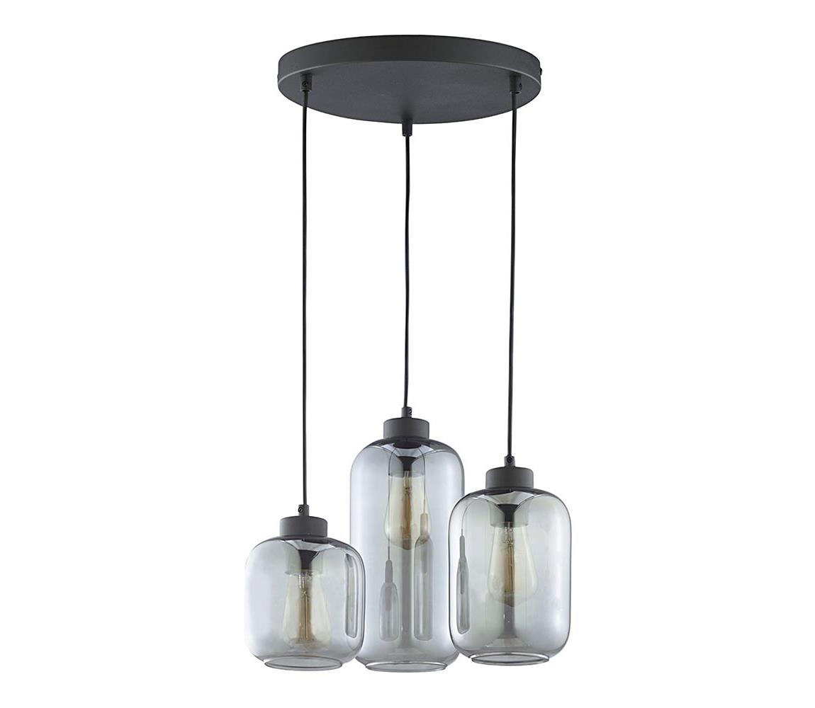 TK Lighting Lustr na lanku MARCO 3xE27/60W/230V černá TK3185