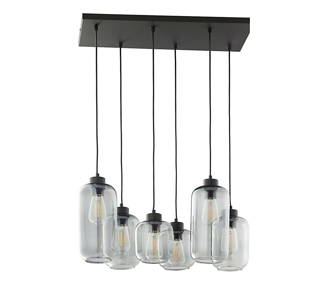 TK Lighting Lustr na lanku MARCO 6xE27/60W/230V černá TK1027
