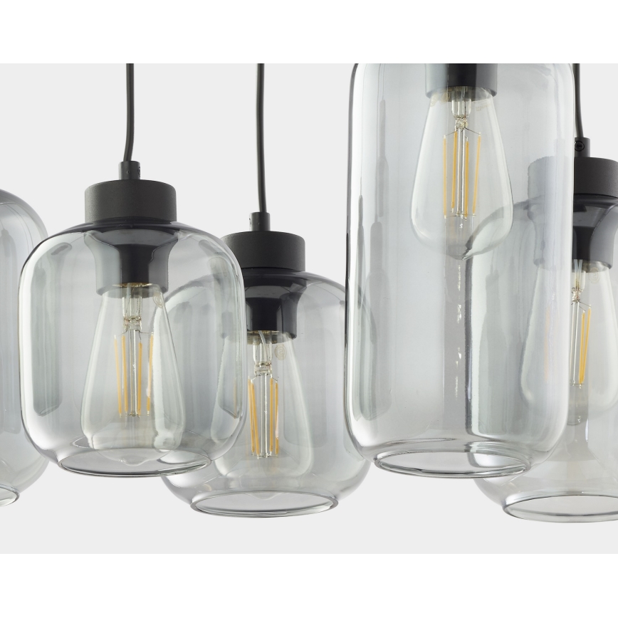 Lustr na lanku MARCO 6xE27/60W/230V černá