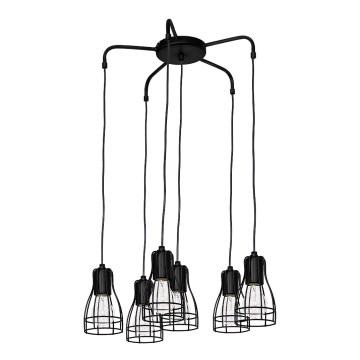 Lustr na lanku MARION BLACK 6xE27/60W/230V