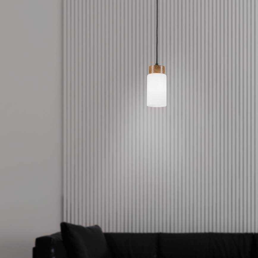 Lustr na lanku MARKUS 1xE27/15W/230V černá/dub