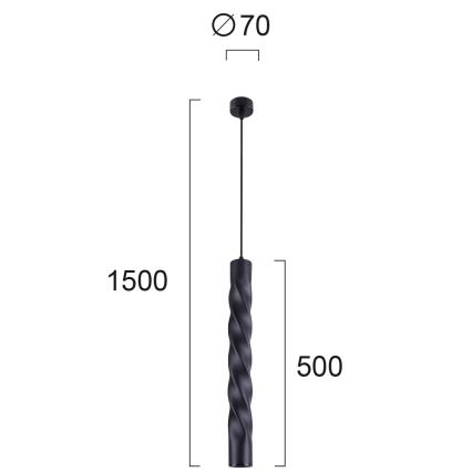 Lustr na lanku MARLEY 1xGU10/30W/230V černá