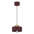 Lustr na lanku MARTI 1xE27/15W/230V burgundy/zlatá