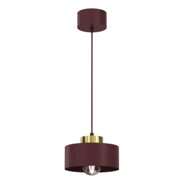 Lustr na lanku MARTI 1xE27/15W/230V burgundy/zlatá