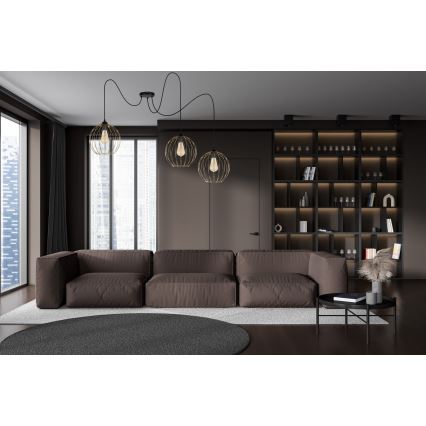 Lustr na lanku MATT 3xE27/60W/230V pavouk černá/zlatá