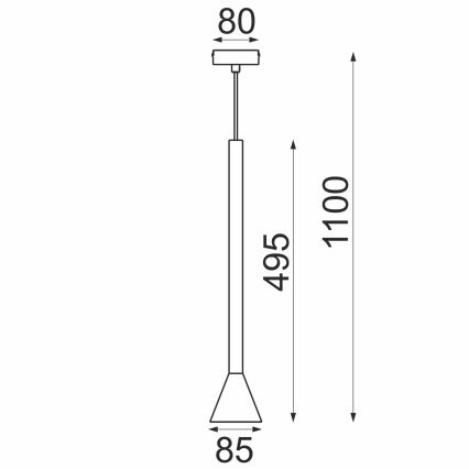 Lustr na lanku MAZZO 1xGU10/8W/230V černá