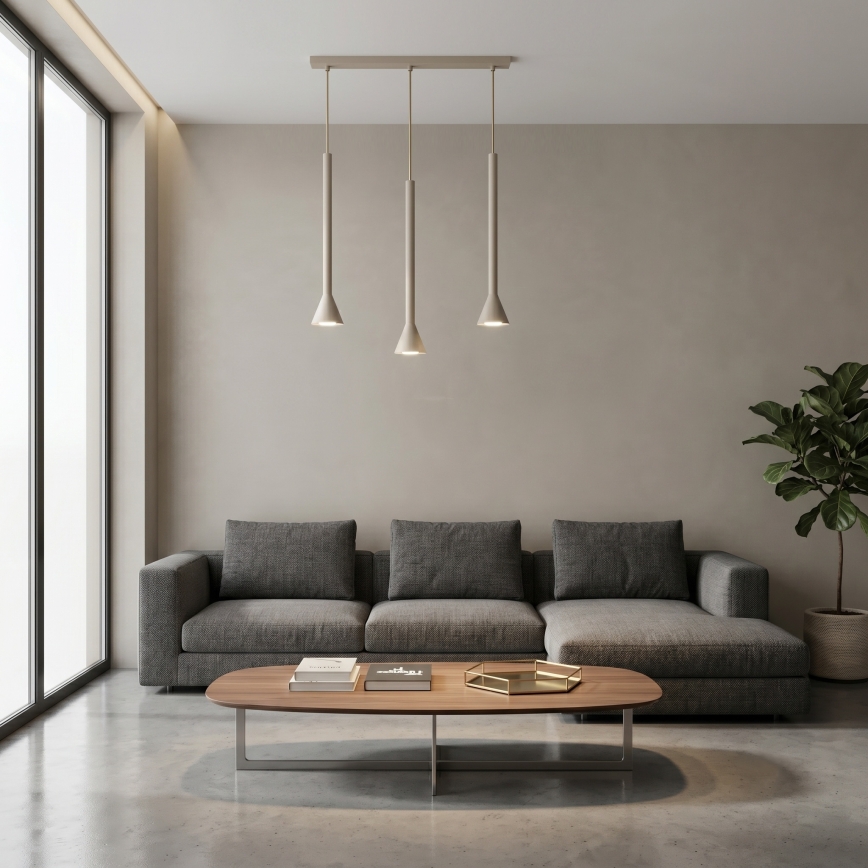 Lustr na lanku MAZZO 3xGU10/8W/230V béžová