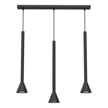 Lustr na lanku MAZZO 3xGU10/8W/230V černá