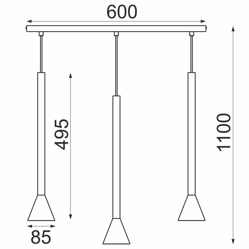 Lustr na lanku MAZZO 3xGU10/8W/230V černá