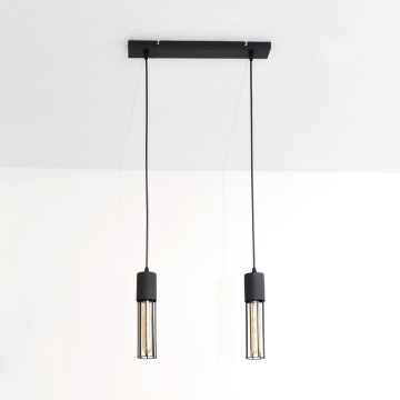 Lustr na lanku MELODY 2xE27/15W/230V černá