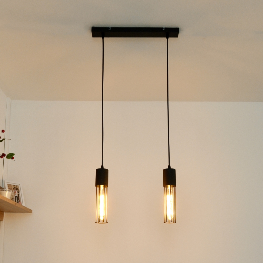 Lustr na lanku MELODY 2xE27/15W/230V černá