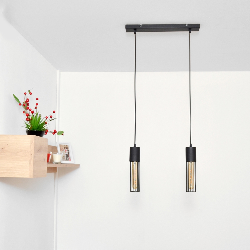 Lustr na lanku MELODY 2xE27/15W/230V černá