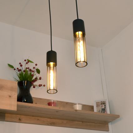 Lustr na lanku MELODY 2xE27/15W/230V černá
