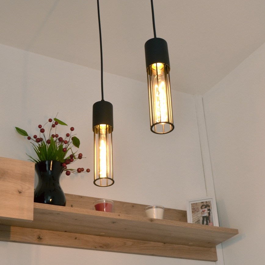 Lustr na lanku MELODY 2xE27/15W/230V černá