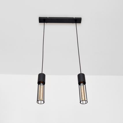 Lustr na lanku MELODY 2xE27/15W/230V černá