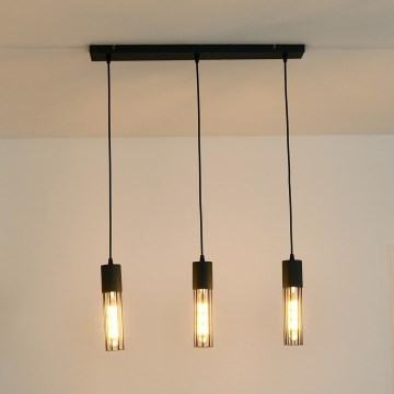 Lustr na lanku MELODY 3xE27/15W/230V černá