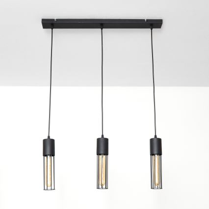 Lustr na lanku MELODY 3xE27/15W/230V černá