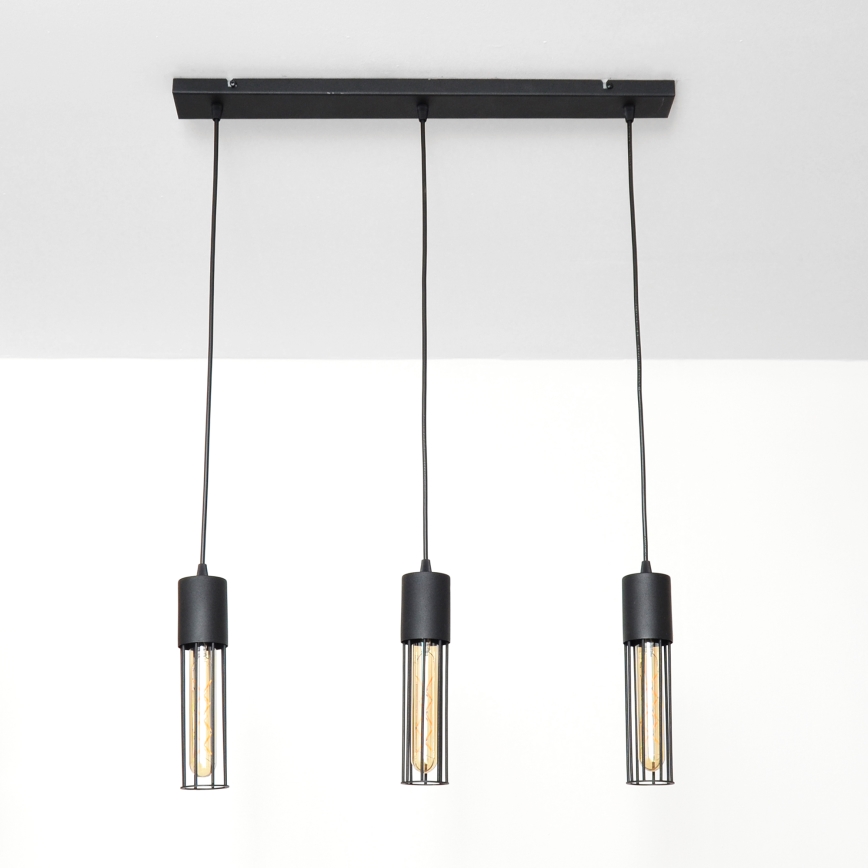 Lustr na lanku MELODY 3xE27/15W/230V černá
